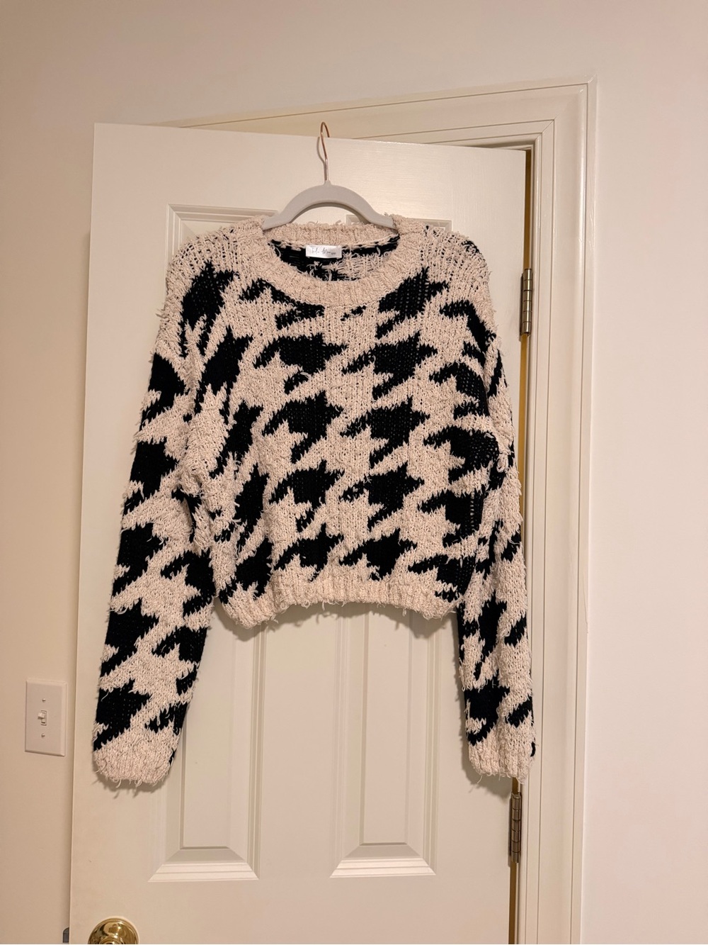 Houndstooth Knit Sweater